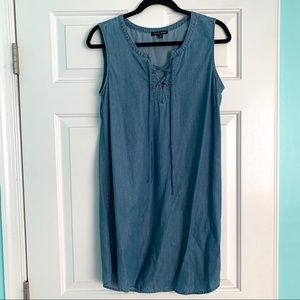 As U Wish Denim Lace Up Dress